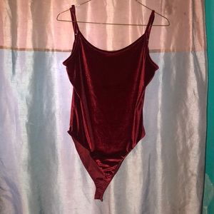 Red velvet body suit